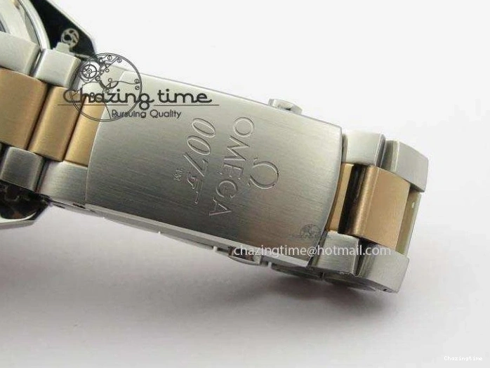 0320 FlexibleFit Seamaster Professional Chrono SS RG Blue Ceramic Blue Dial On SS RG Bracelet A 8211